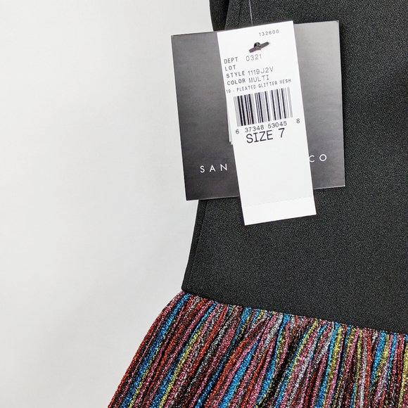 NWT Metallic X Back Spaghetti Fit & Flare Dress 7 - Picture 2 of 8